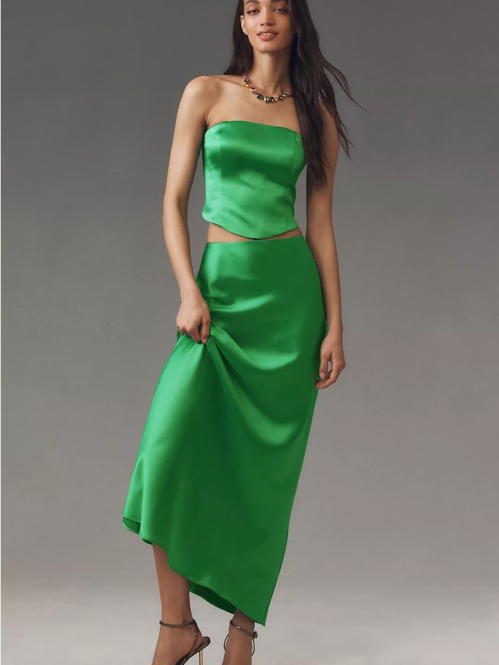 Mare Mare Evie Strapless Satin Skirt